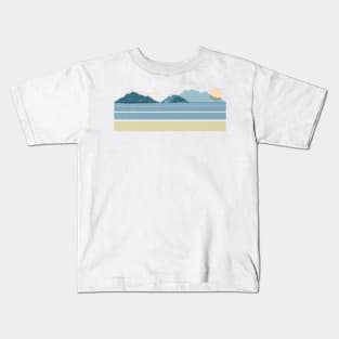 Mountain Sunset Stripes Kids T-Shirt